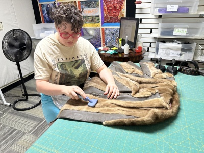 Brushing the mink coat