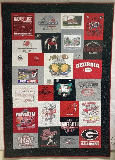 Georgia Bulldog t-shirt quilt