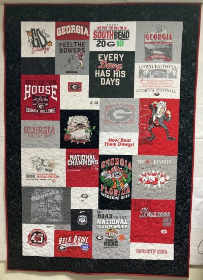 Georgia Bulldog t-shirt quilt