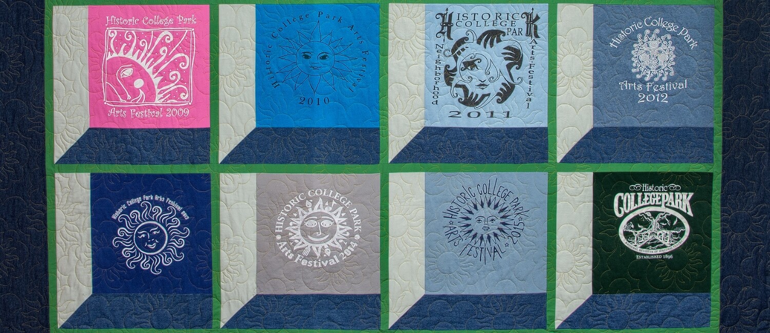 Custom t-shirt quilt made from graduation and college shirts by Just T-Shirt Quilts in Marietta, Georgia